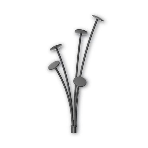 Festival Coat Stand with Umbrella Holder, Five Knobs, 14w x 14d x 73.67h, Black. Picture 2
