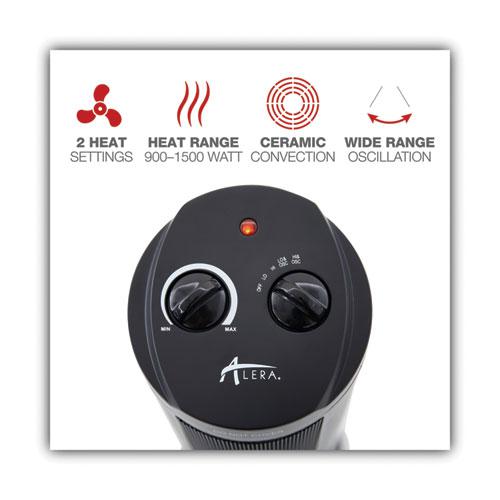Mini Tower Ceramic Heater, 1,500 W, 7.37 x 7.37 x 17.37, Black. Picture 4