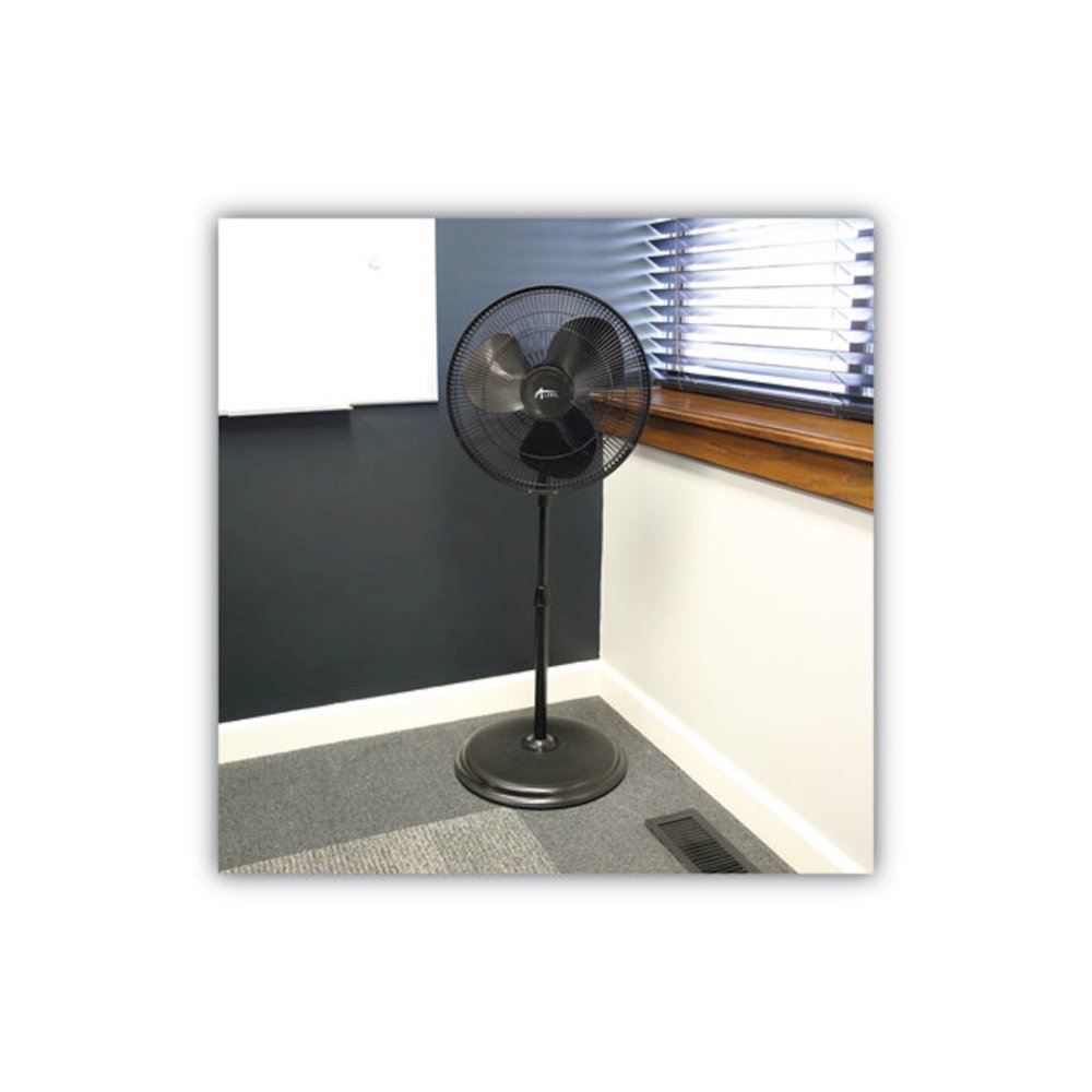 16" 3-Speed Oscillating Pedestal Stand Fan, Metal, Plastic, Black. Picture 4