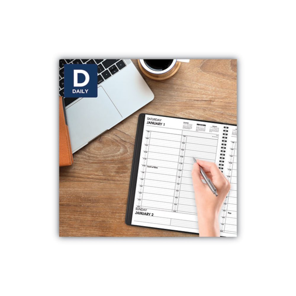 Two-Person Group Daily Appointment Book, 11 x 8, Black Cover, 12-Month (Jan to Dec): 2026. Picture 7