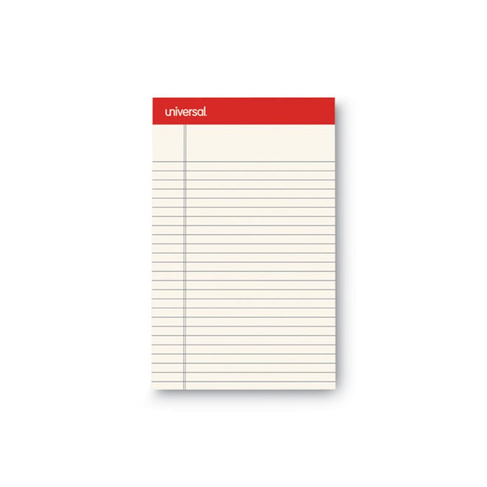 Colored Perforated Ruled Writing Pads, Narrow Rule, (50) Ivory 5 x 8 Sheets, Dozen. Picture 2