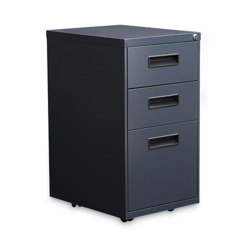 File Pedestal, Left or Right, 3-Drawers: Box/Box/File, Legal/Letter, Charcoal, 14.96" x 19.29" x 27.75". Picture 1