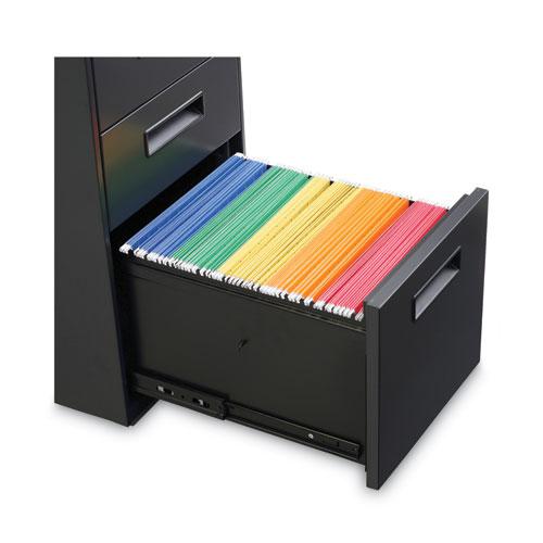 File Pedestal, Left or Right, 3-Drawers: Box/Box/File, Legal/Letter, Charcoal, 14.96" x 19.29" x 27.75". Picture 6