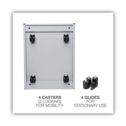 File Pedestal, Left or Right, 3-Drawers: Box/Box/File, Legal/Letter, Light Gray, 14.96" x 19.29" x 27.75". Picture 8