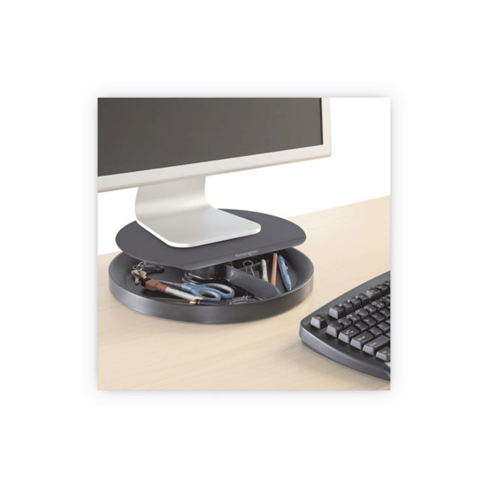 Spin2 Monitor Stand with SmartFit, 12.6" x 12.6" x 2.25" to 3.5", Black, Supports 40 lbs. Picture 3