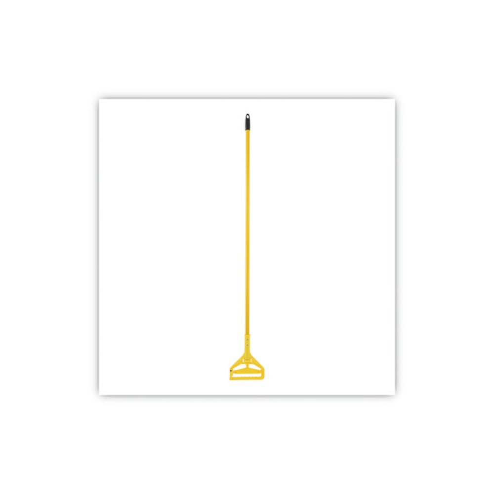 Quick Change Side-Latch Plastic Mop Head Handle, 60", Yellow. Picture 1