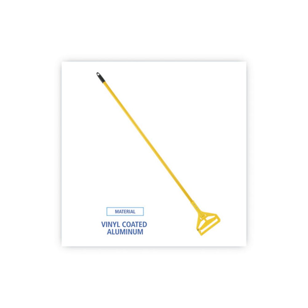 Quick Change Side-Latch Plastic Mop Head Handle, 60", Yellow. Picture 3
