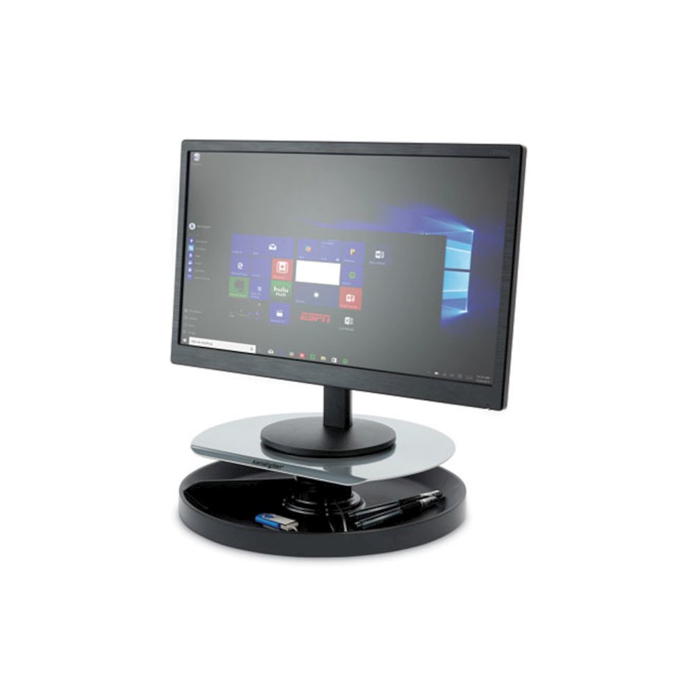 Spin2 Monitor Stand with SmartFit, 12.6" x 12.6" x 2.25" to 3.5", Black, Supports 40 lbs. Picture 4