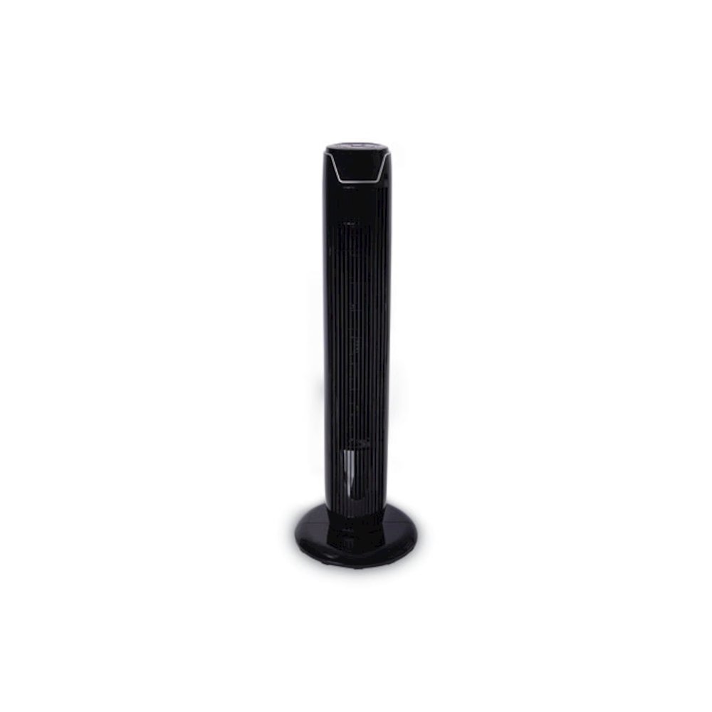 36" 3-Speed Oscillating Tower Fan with Remote Control, Plastic, Black. Picture 1