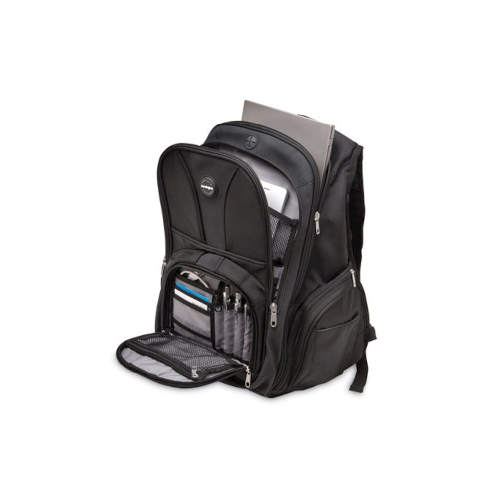 Contour Laptop Backpack, Fits Devices Up to 17", Ballistic Nylon, 15.75 x 9 x 19.5, Black. Picture 4