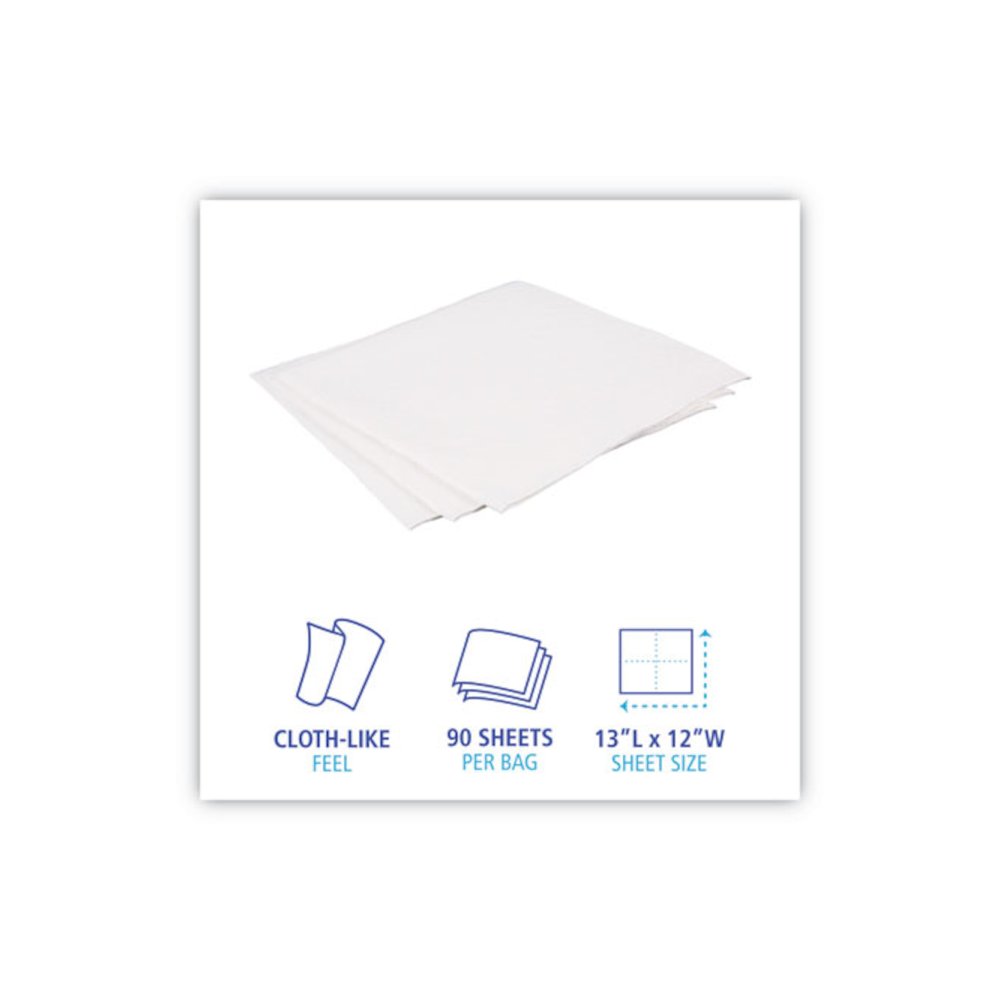 DRC Wipers, 12 x 13, White, 90 Bag, 12 Bags/Carton. Picture 4