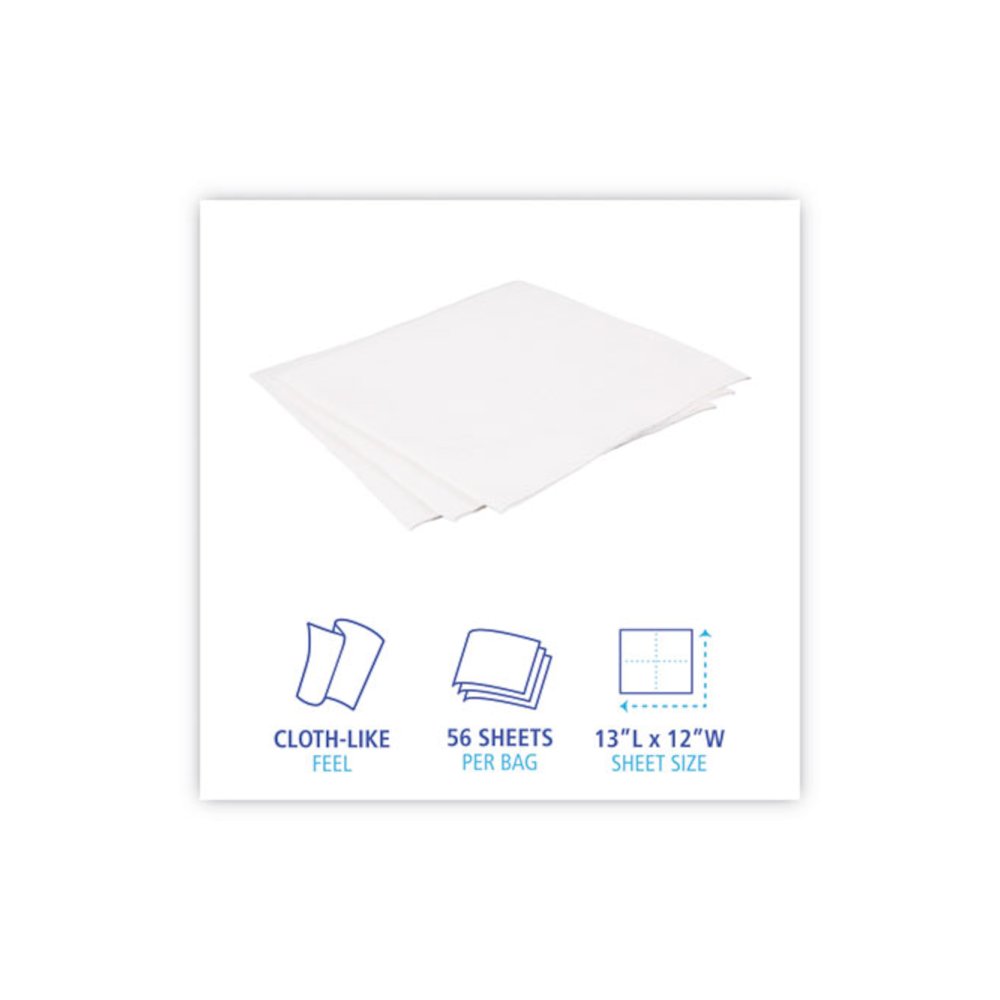 DRC Wipers, 12 x 13, White, 56 Bag, 18 Bags/Carton. Picture 4