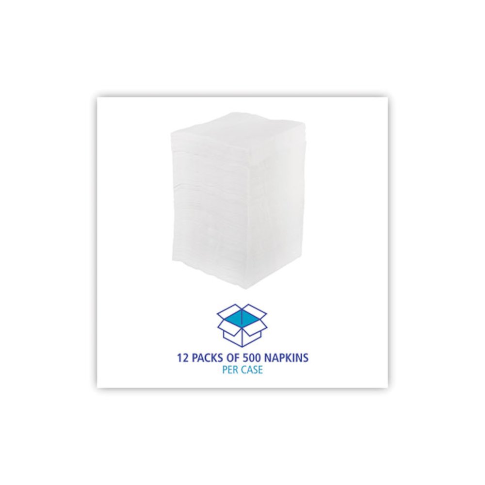 1/4-Fold Lunch Napkins, 1-Ply, 11.8 x 11.2, White, 6,000/Carton. Picture 5