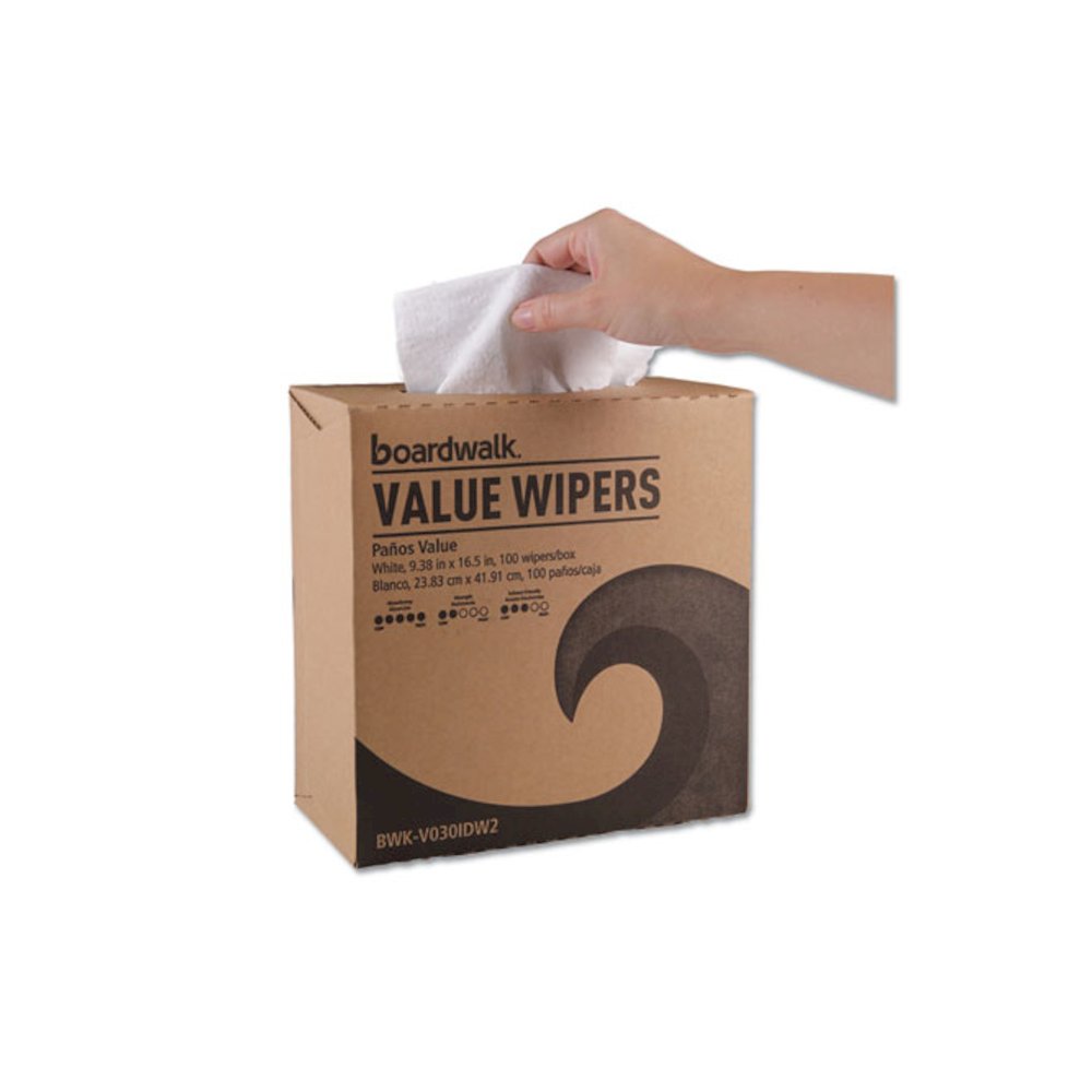 DRC Wipers, 9.33 x 16.5, White, 100 Dispenser Packs, 9 Dispenser Packs/Carton. Picture 6