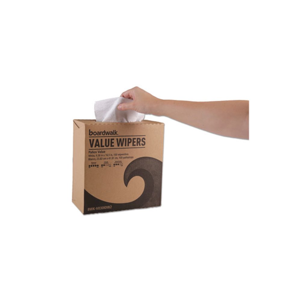 DRC Wipers, 9.33 x 16.5, White, 100 Dispenser Packs, 9 Dispenser Packs/Carton. Picture 3