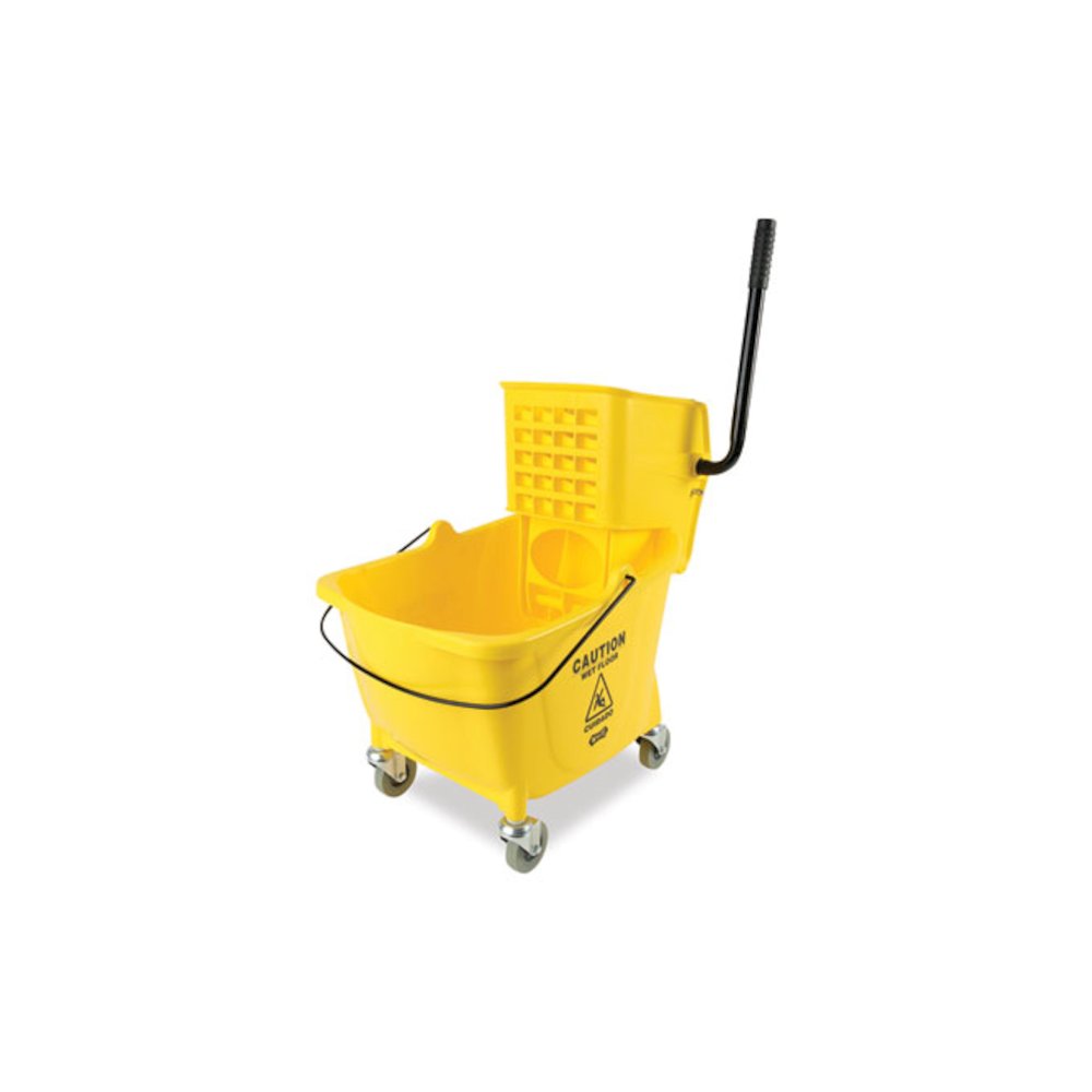 Pro-Pac Side-Squeeze Wringer/Bucket Combo, 35 qt, Yellow/Silver. Picture 1
