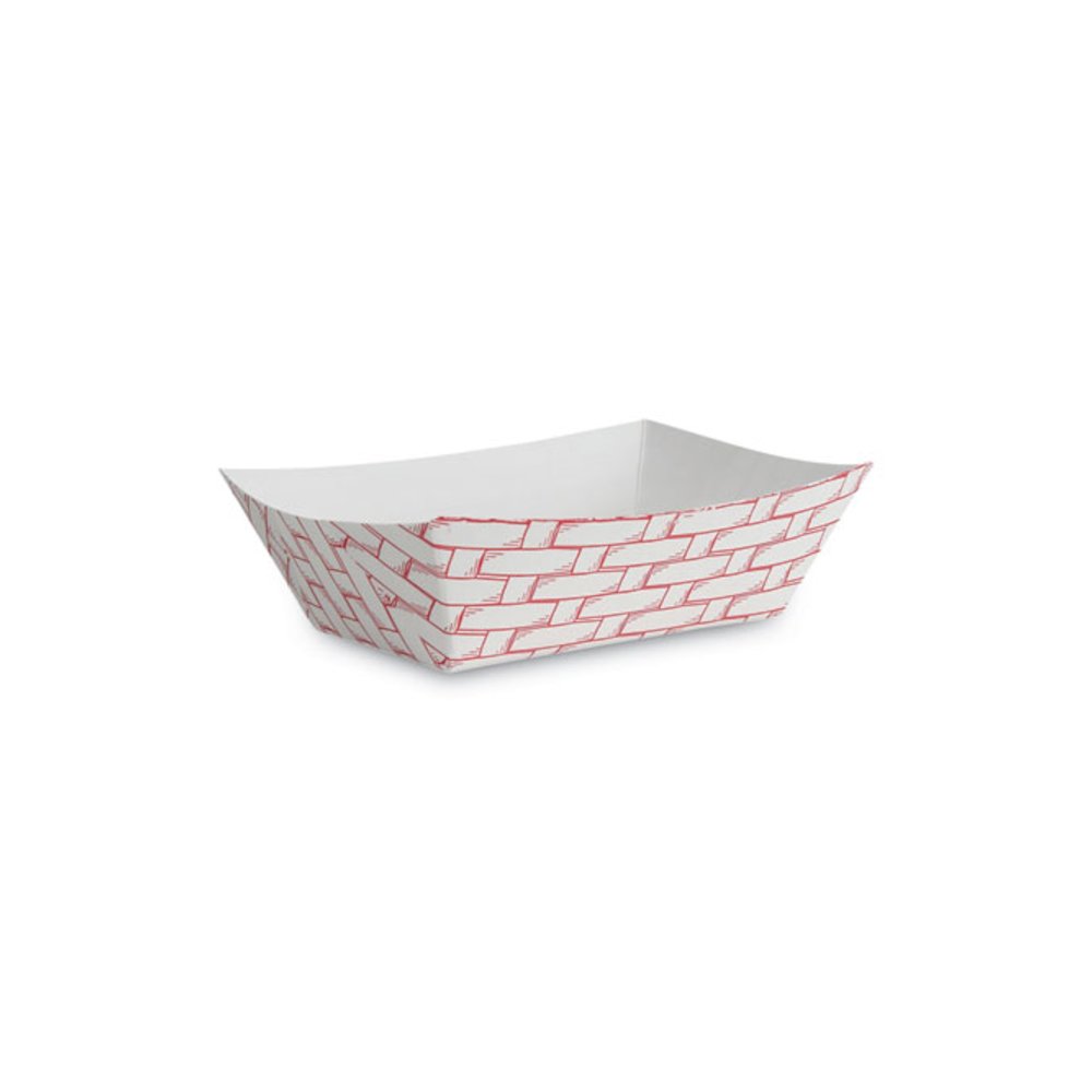 Paper Food Baskets, 1 lb Capacity, Red/White, 1,000/Carton. Picture 5
