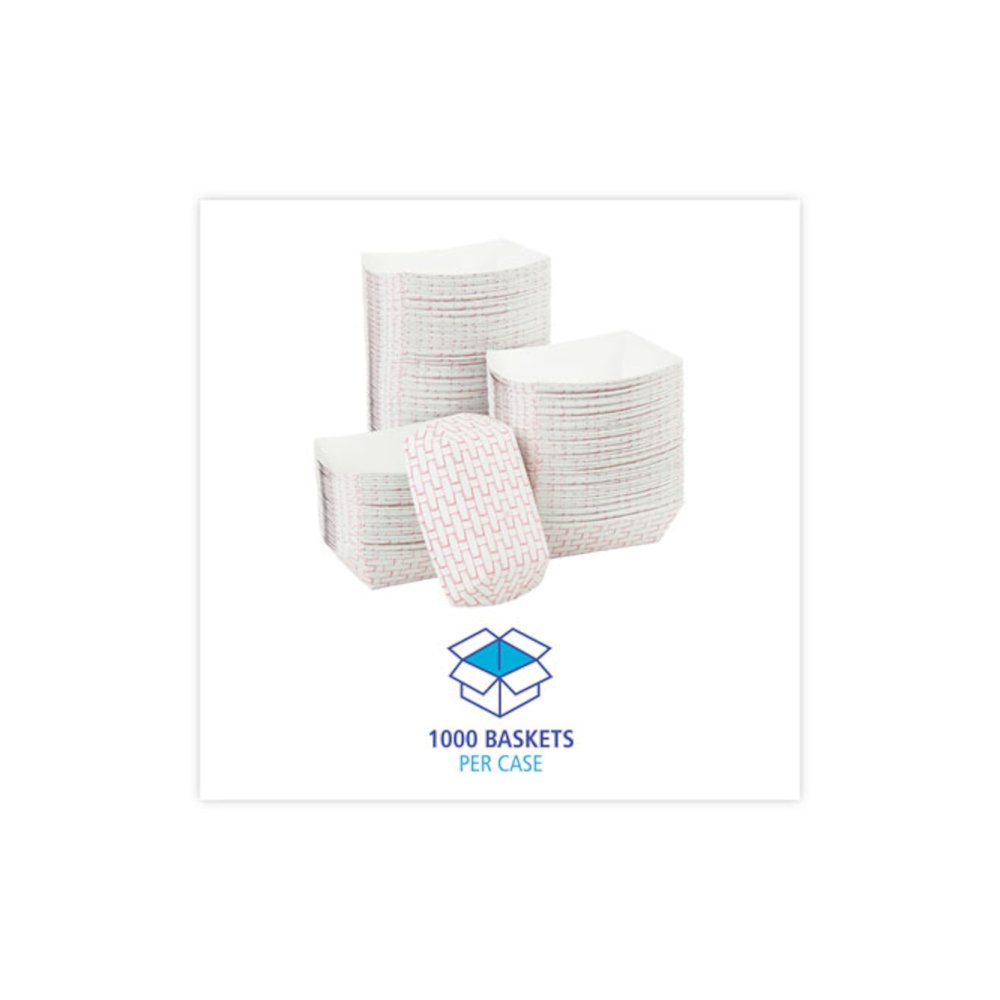 Paper Food Baskets, 0.5 lb Capacity, Red/White, 1,000/Carton. Picture 5