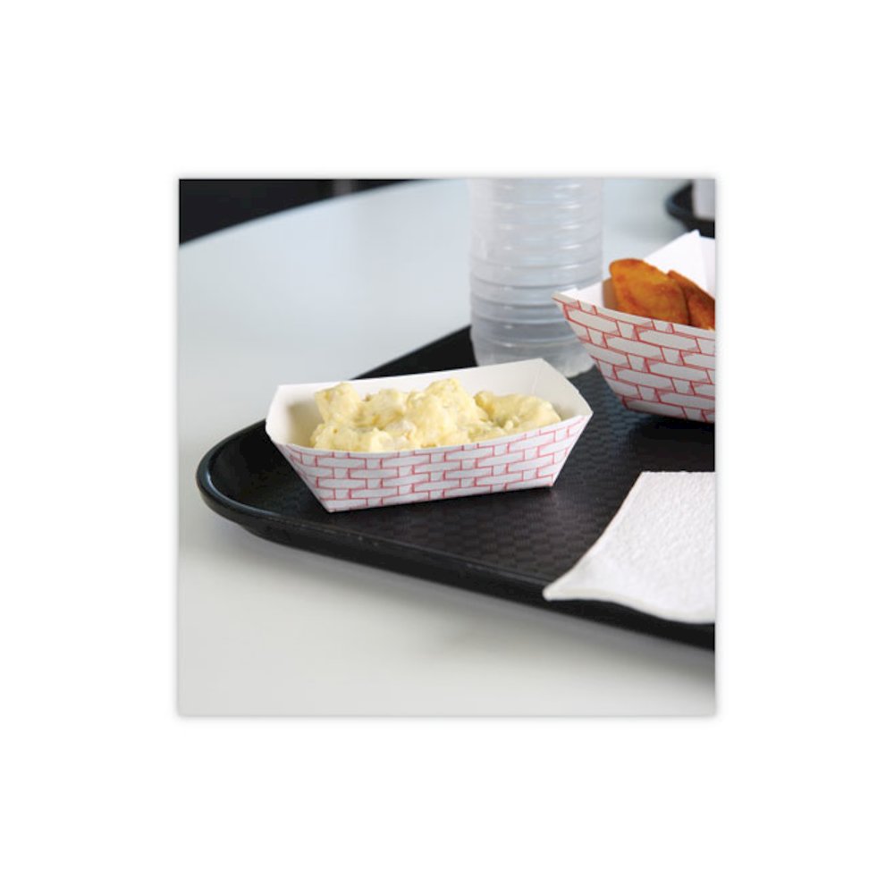 Paper Food Baskets, 0.5 lb Capacity, Red/White, 1,000/Carton. Picture 4