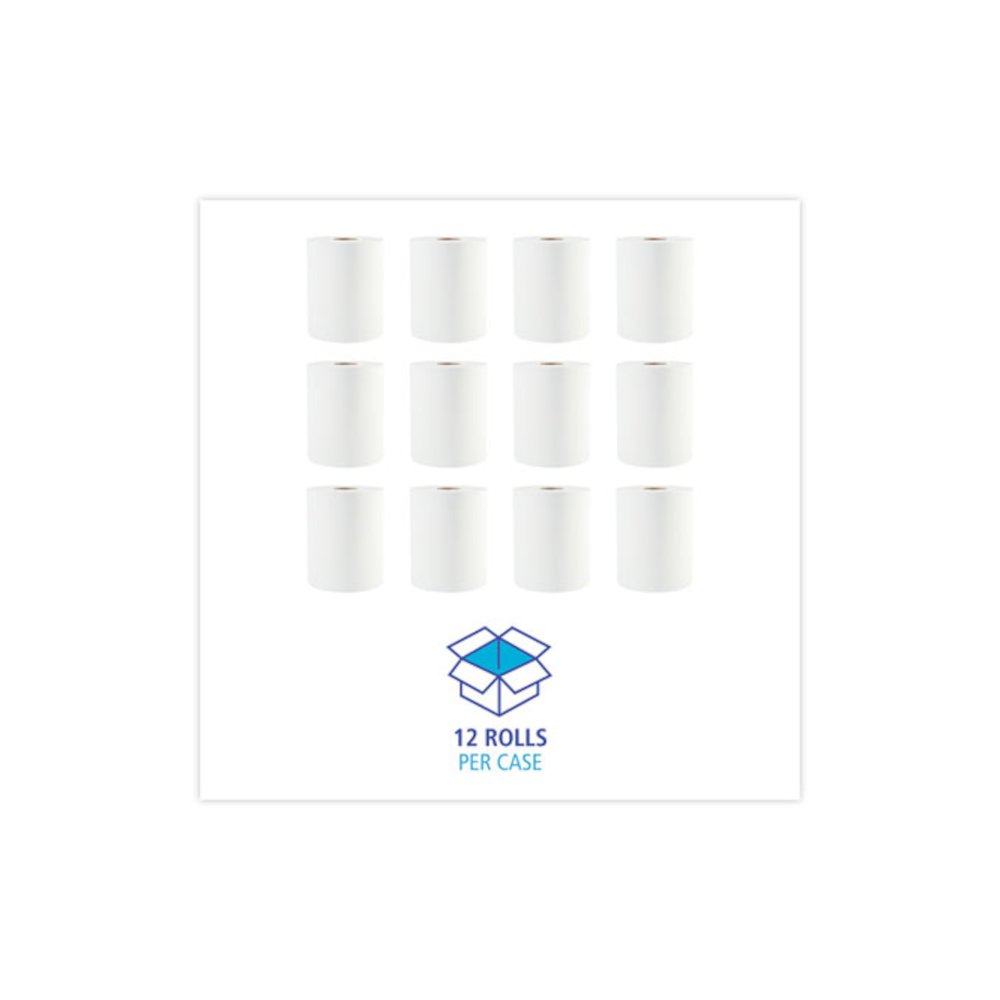 Hardwound Paper Towels, 1-Ply, 8" x 600 ft, White, 2" Core, 12 Rolls/Carton. Picture 3