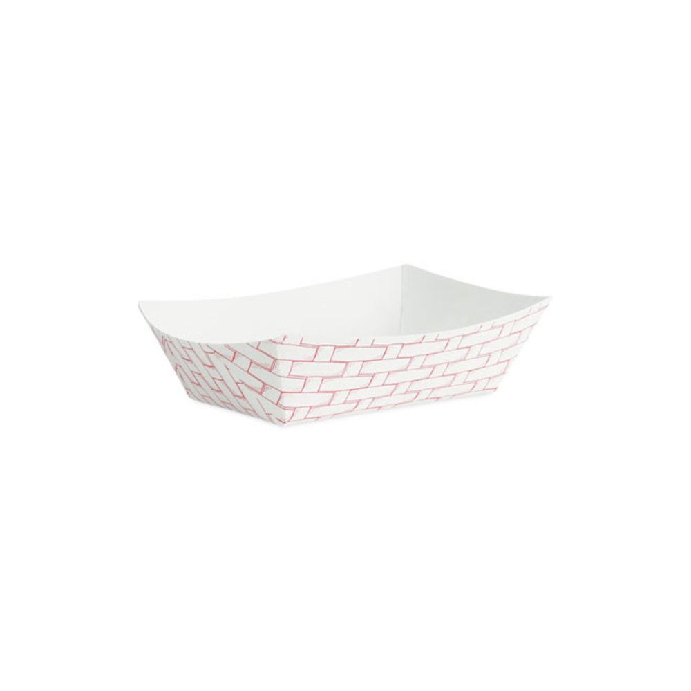 Paper Food Baskets, 0.5 lb Capacity, Red/White, 1,000/Carton. Picture 2