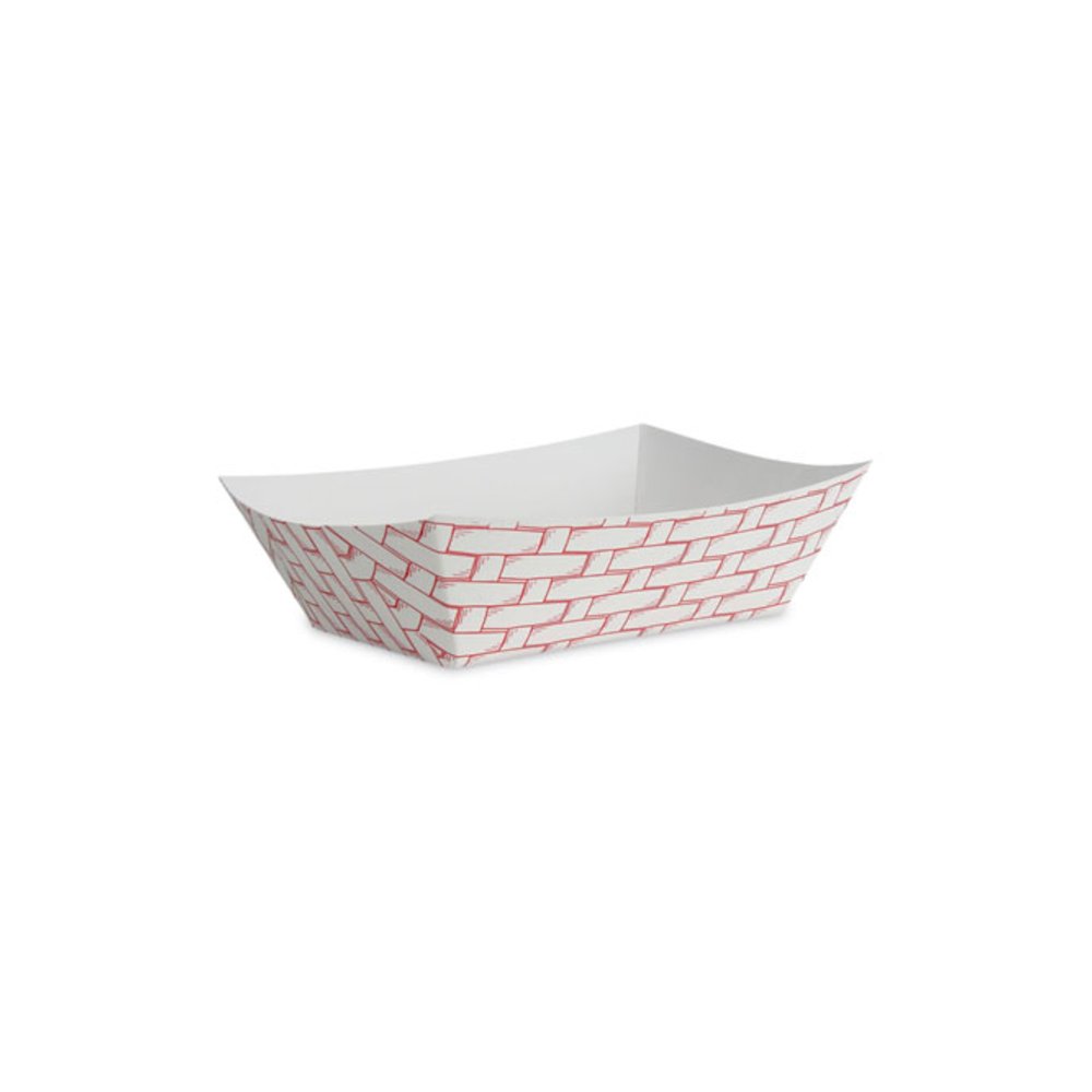 Paper Food Baskets, 3 lb Capacity, Red/White, 500/Carton. Picture 5