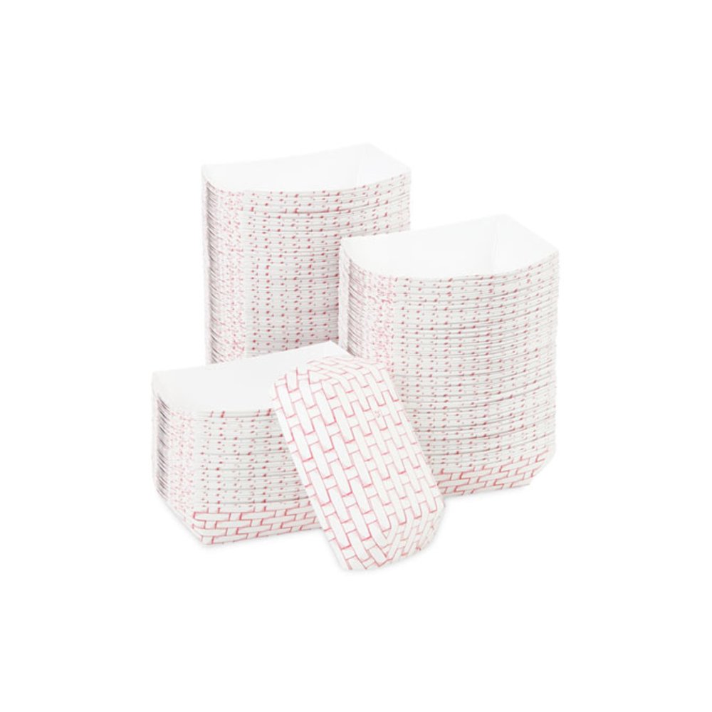 Paper Food Baskets, 0.25 lb Capacity, 2.69 x 4 x 1.05, Red/White, 1,000/Carton. Picture 7