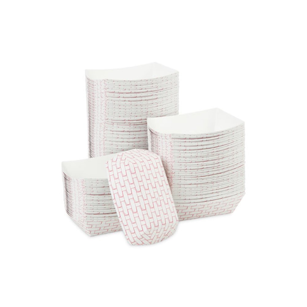 Paper Food Baskets, 0.5 lb Capacity, Red/White, 1,000/Carton. Picture 6