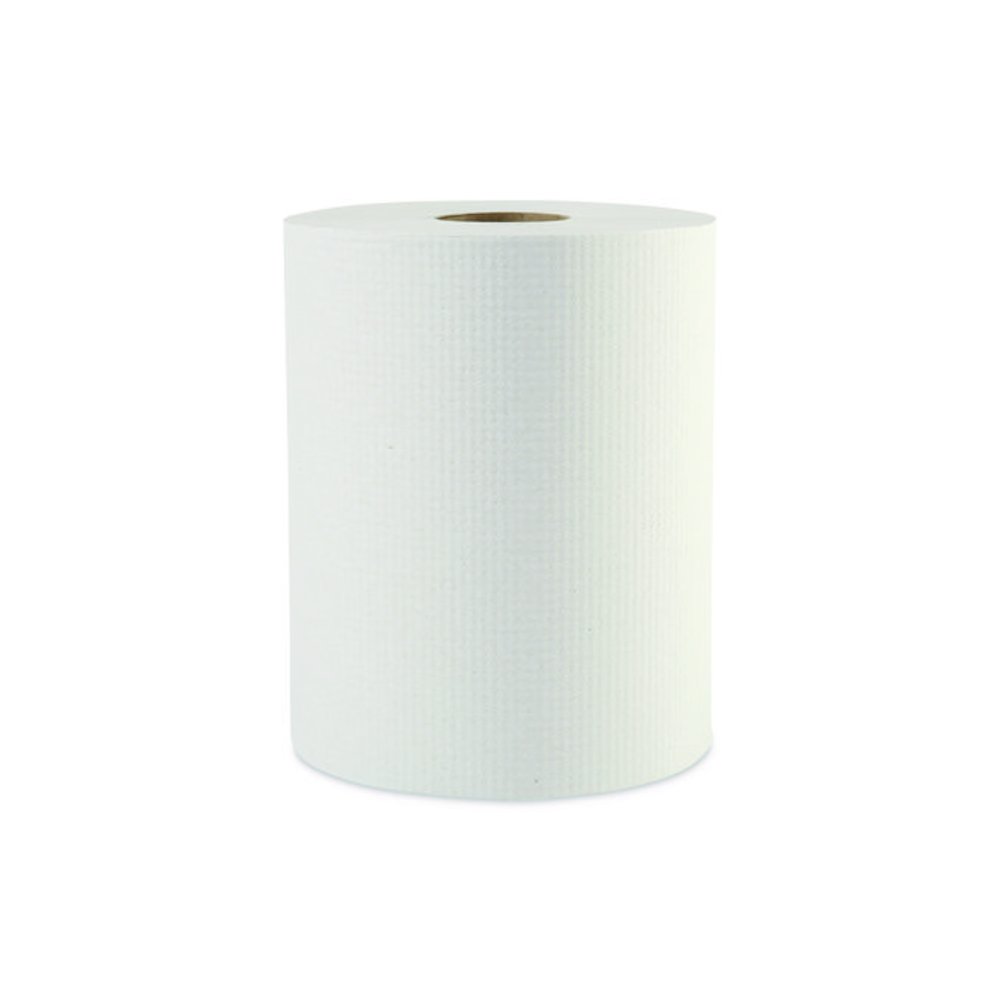 Hardwound Paper Towels, 1-Ply, 8" x 600 ft, White, 2" Core, 12 Rolls/Carton. Picture 1