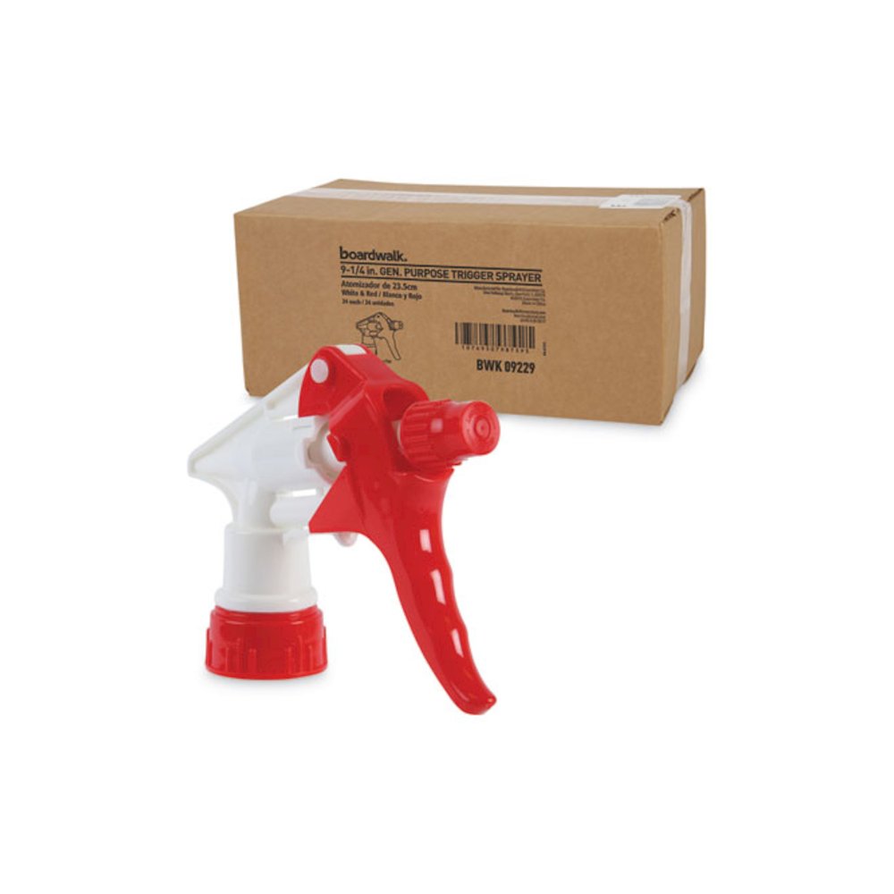 General Purpose Trigger Sprayer, 9.25" Tube, Fits 32 oz Bottles, Red/White, 24/Carton. Picture 1