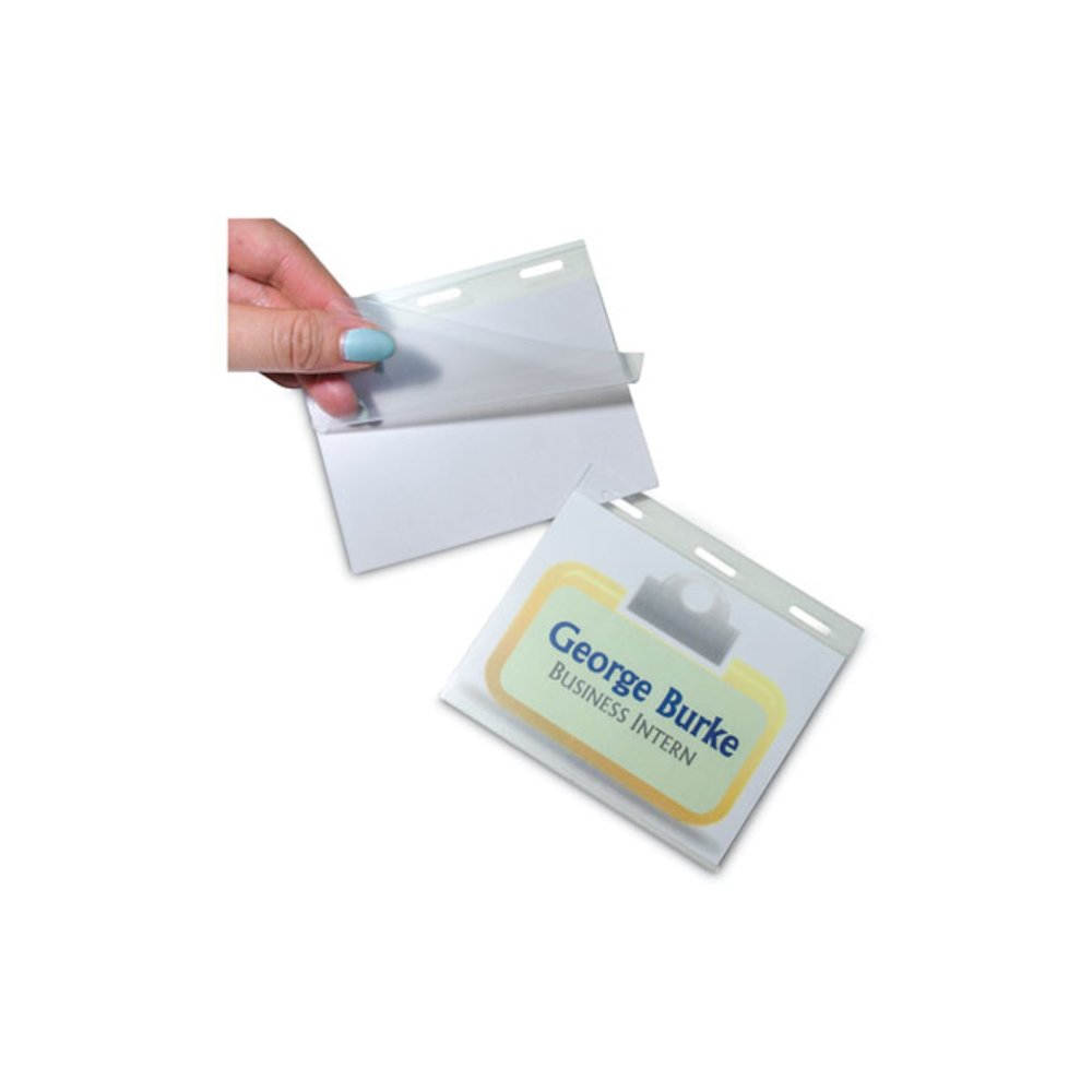 Self-Laminating Magnetic Style Name Badge Holder Kit, 3" x 4", Clear, 20/Box. Picture 4
