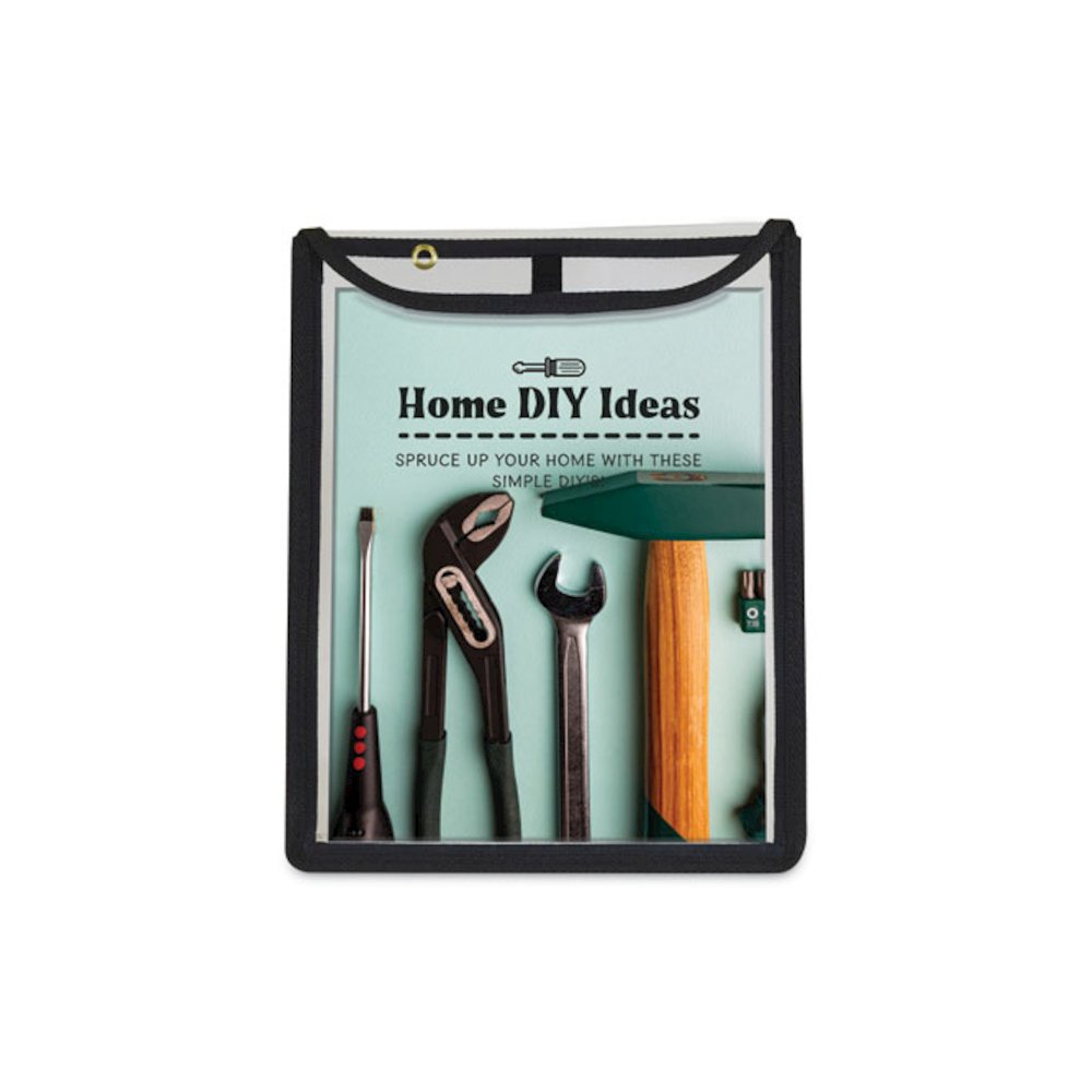 High-Capacity Stitched Shop Ticket Holders, 1" Expansion, Super Heavy-Duty, 9 x 12 Insert, Clear Front, Black Border, 15/Box. Picture 3