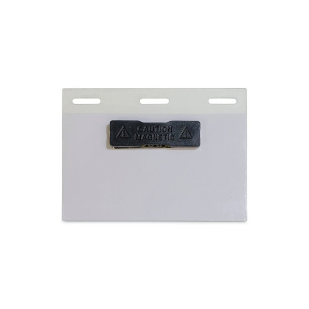 Self-Laminating Magnetic Style Name Badge Holder Kit, 2" x 3", Clear, 20/Box. Picture 2