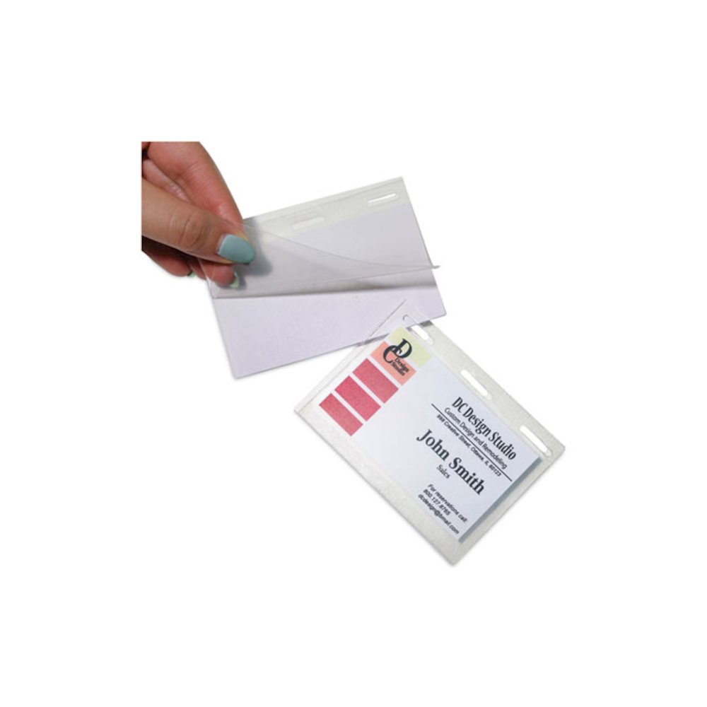 Self-Laminating Magnetic Style Name Badge Holder Kit, 2" x 3", Clear, 20/Box. Picture 4