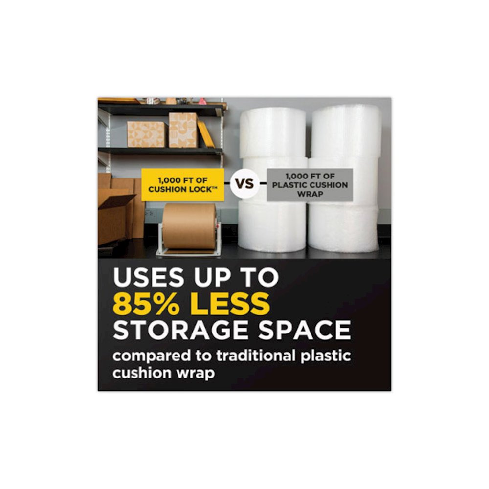 Cushion Lock Protective Wrap Dispenser, For Up to 16" Diameter x 12" Wide Rolls, Steel, Beige. Picture 6