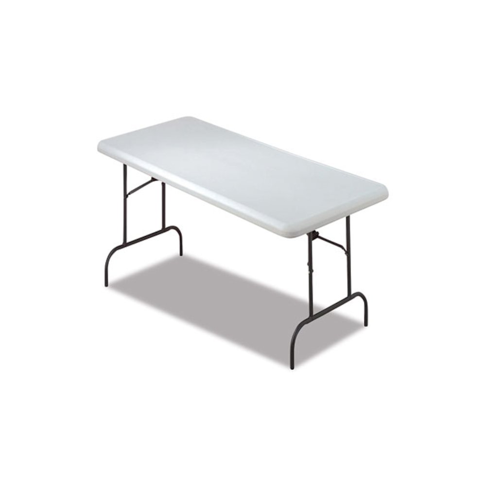7105016976844, SKILCRAFT Blow Molded Folding Tables, Rectangular, 60w x 30d x 29h, Gray. Picture 1
