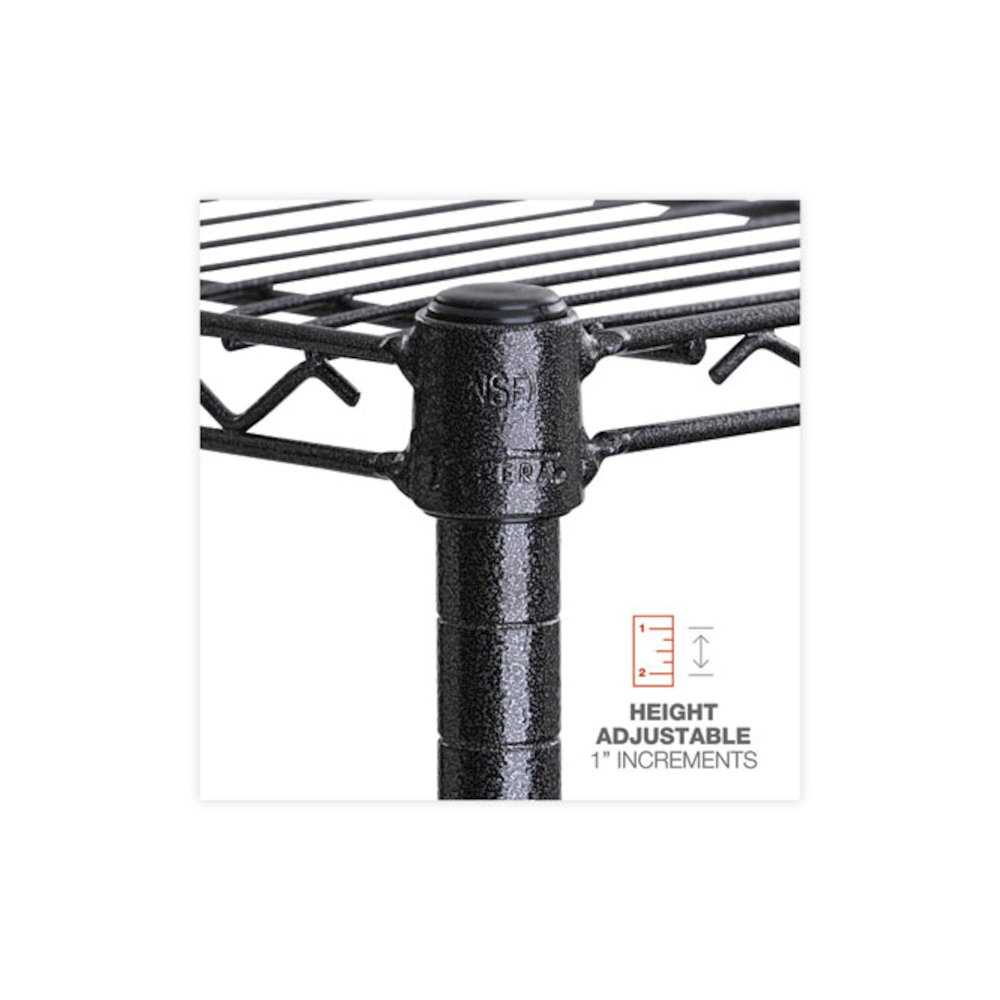 BA Plus Wire Shelving Kit, Four-Shelf, 72w x 18d x 72h, Black Anthracite Plus. Picture 3
