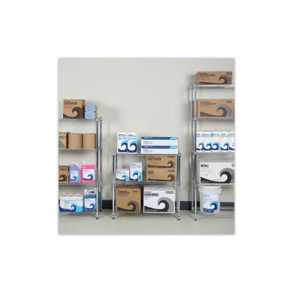 Residential Wire Shelving, Three-Shelf, 36w x 14d x 36h, Silver. Picture 8