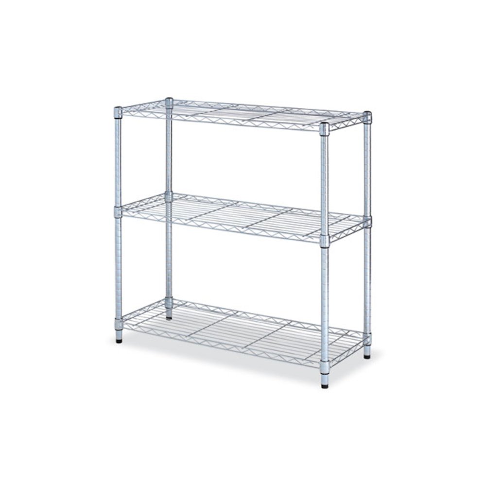 Residential Wire Shelving, Three-Shelf, 36w x 14d x 36h, Silver. Picture 1