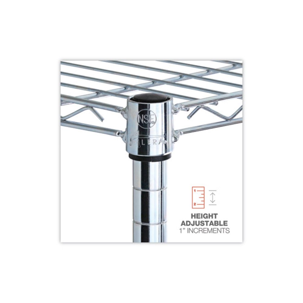 Residential Wire Shelving, Three-Shelf, 36w x 14d x 36h, Silver. Picture 6