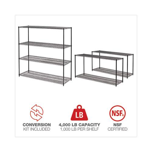 BA Plus Wire Shelving Kit, Four-Shelf, 72w x 24d x 72h, Black Anthracite Plus. Picture 6