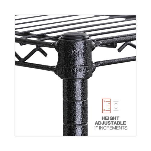 All-Purpose Wire Shelving Starter Kit, Four-Shelf, 60w x 18d x 72h, Black Anthracite Plus. Picture 3