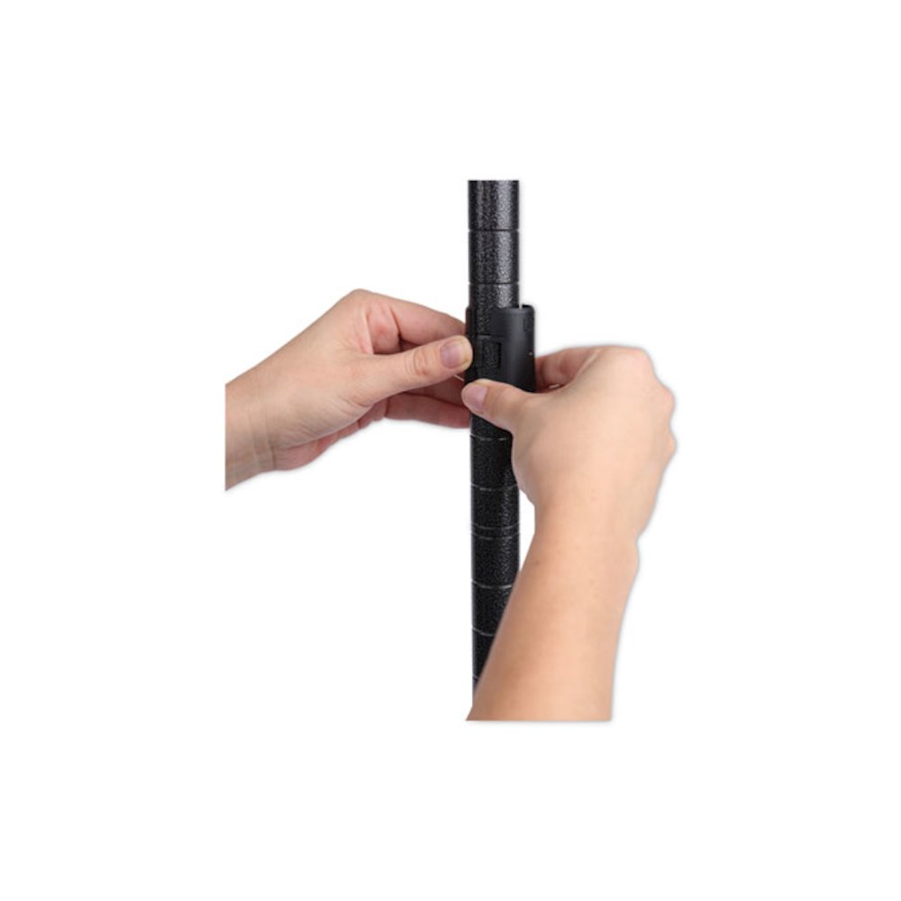 BA Plus Wire Shelving Kit, Four-Shelf, 72w x 18d x 72h, Black Anthracite Plus. Picture 8