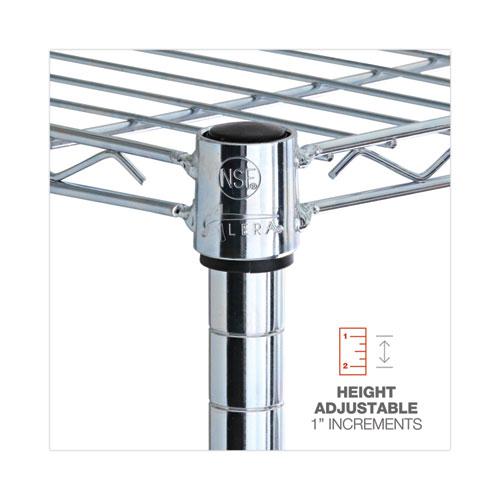 Residential Wire Shelving, Four-Shelf, 36w x 14d x 54h, Silver. Picture 6