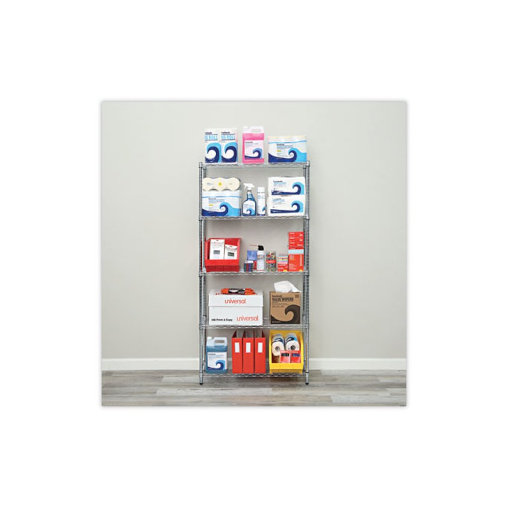 Residential Wire Shelving, Five-Shelf, 36w x 14d x 72h, Silver. Picture 9