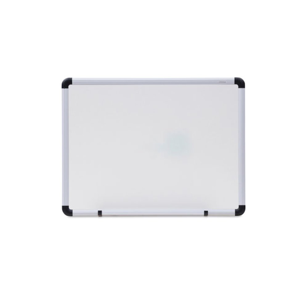 Modern Melamine Dry Erase Board with Aluminum Frame, 24" x 18", White Surface, Satin Aluminum Frame. Picture 1