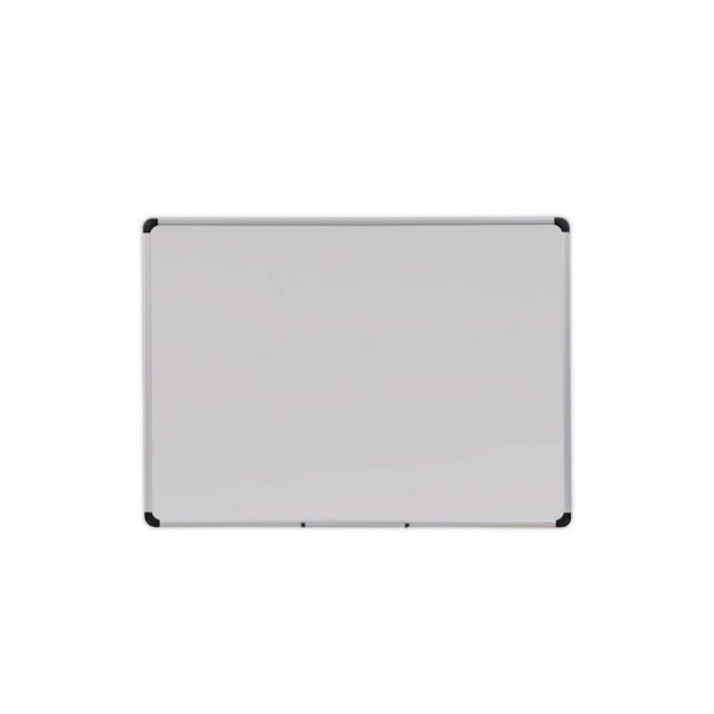 Deluxe Porcelain Magnetic Dry Erase Board, 48" x 36", White Surface, Silver/Black Aluminum Frame. Picture 1