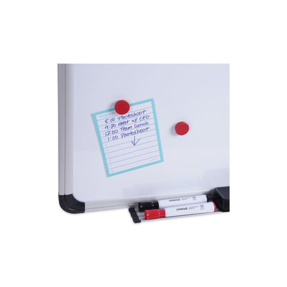 Deluxe Porcelain Magnetic Dry Erase Board, 48" x 36", White Surface, Silver/Black Aluminum Frame. Picture 5