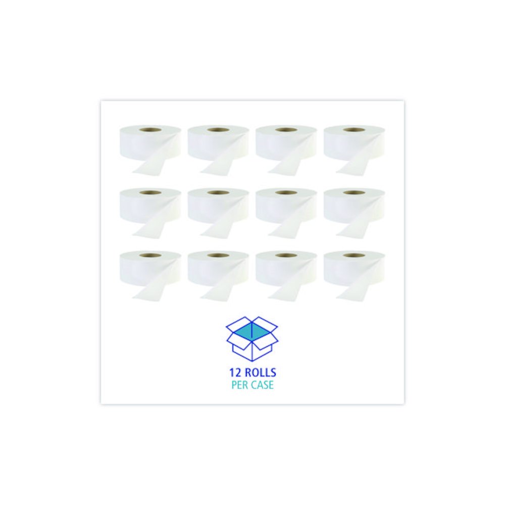 JRT Jr. Bath Tissue, Jumbo, Septic Safe, 1-Ply, 3.3" x 2,000 ft, White, 12 Rolls/Carton. Picture 4