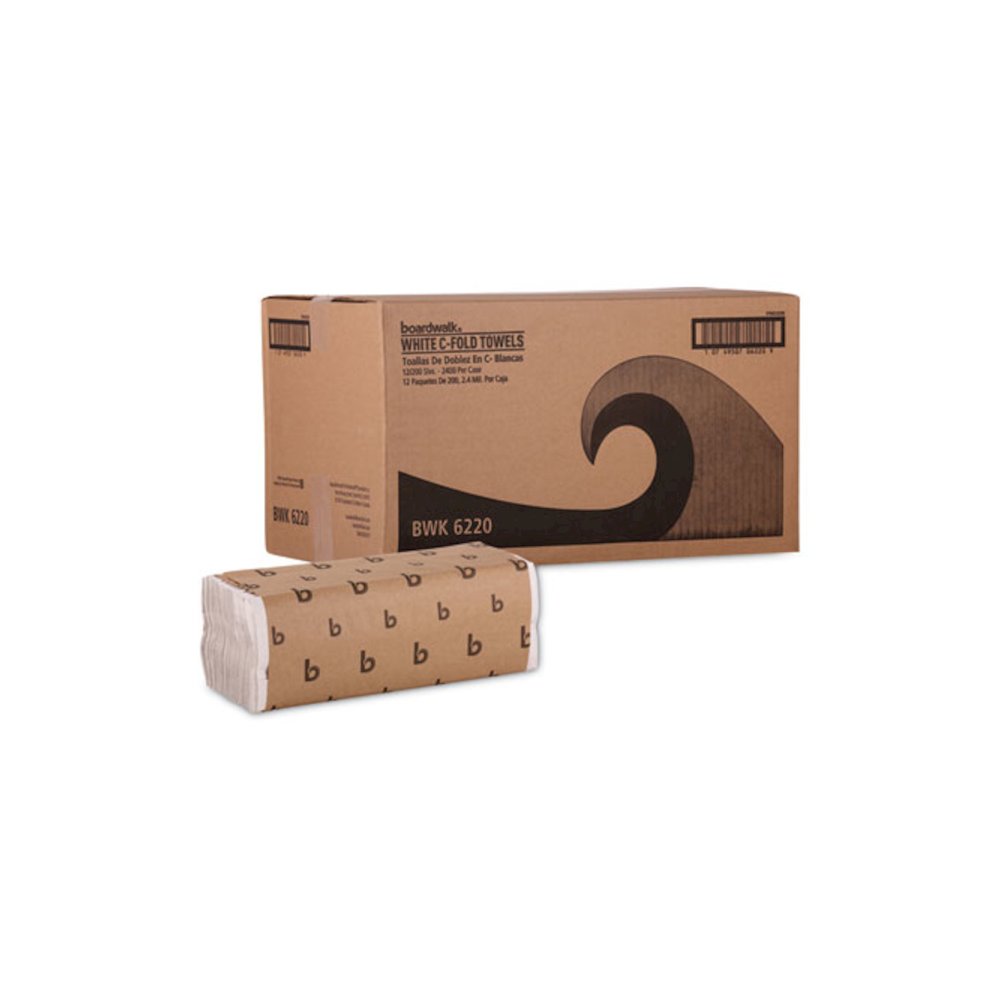 C-Fold Paper Towels, 1-Ply, 11.44 x 10, Bleached White, 198 Sheets/Pack, 12 Packs/Carton. Picture 4